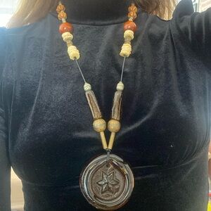 Vintage-Inspired Beaded Pendant Necklace